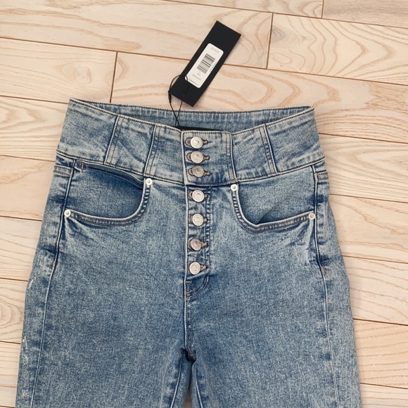 NWT Veronica Beard Katherine Corset Extra High Rose Skinny Jeans size 27 - Picture 3 of 7